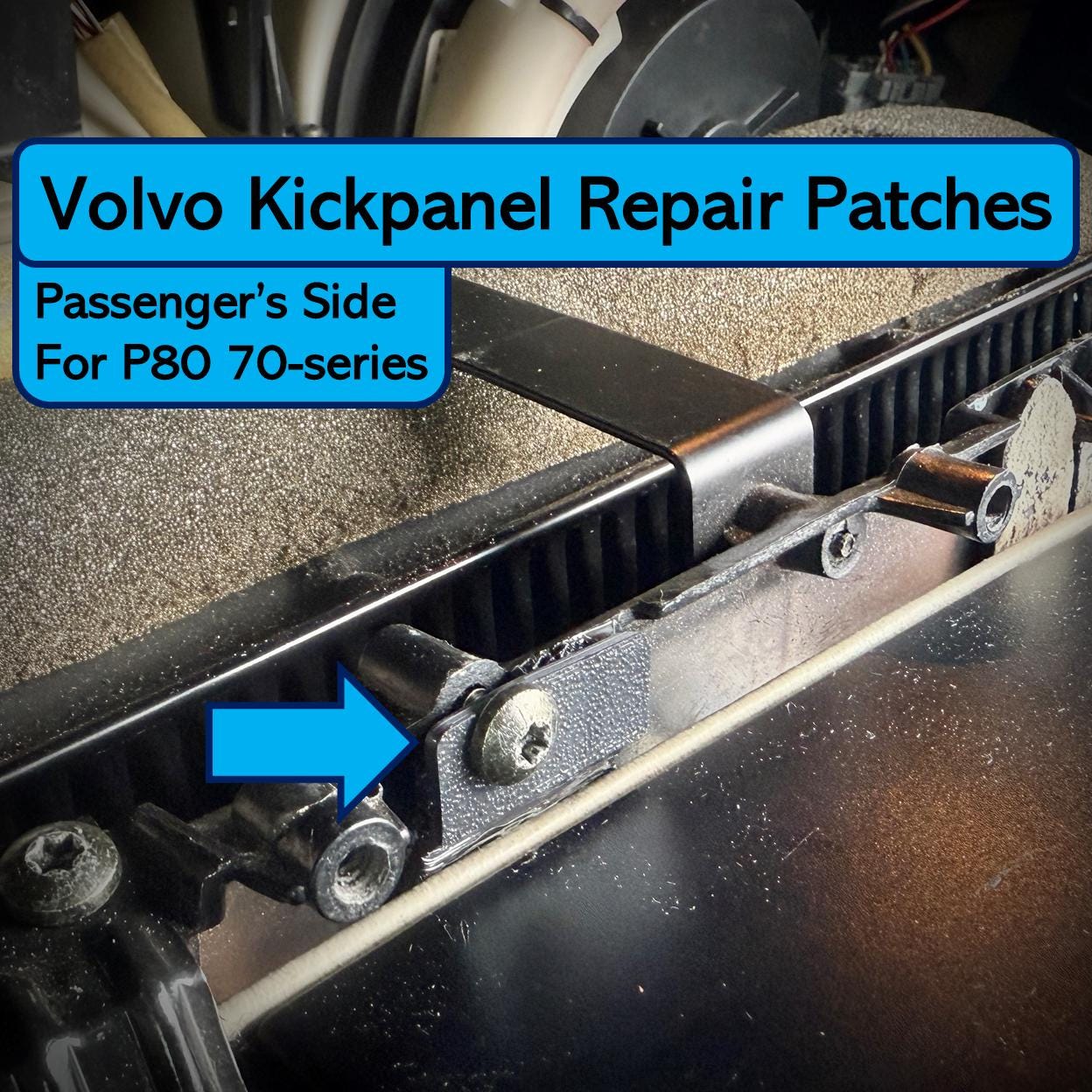 Volvo S70 V70 C70 Passenger's Kickpanel Repair Patches