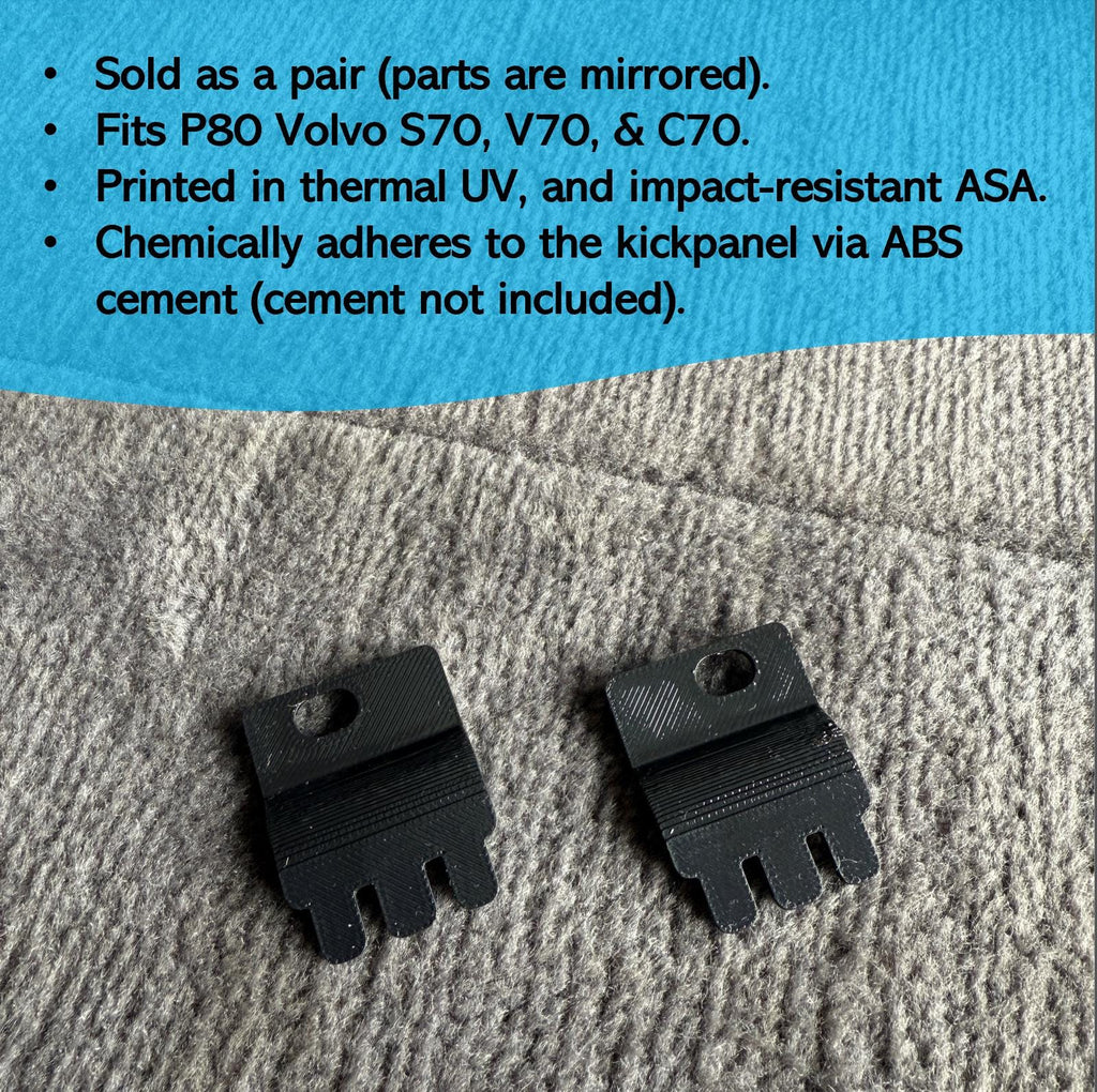 Volvo S70 V70 C70 Passenger's Kickpanel Repair Patches