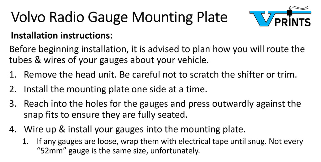 Volvo P80 Radio Head Unit Gauge Mounting Plate