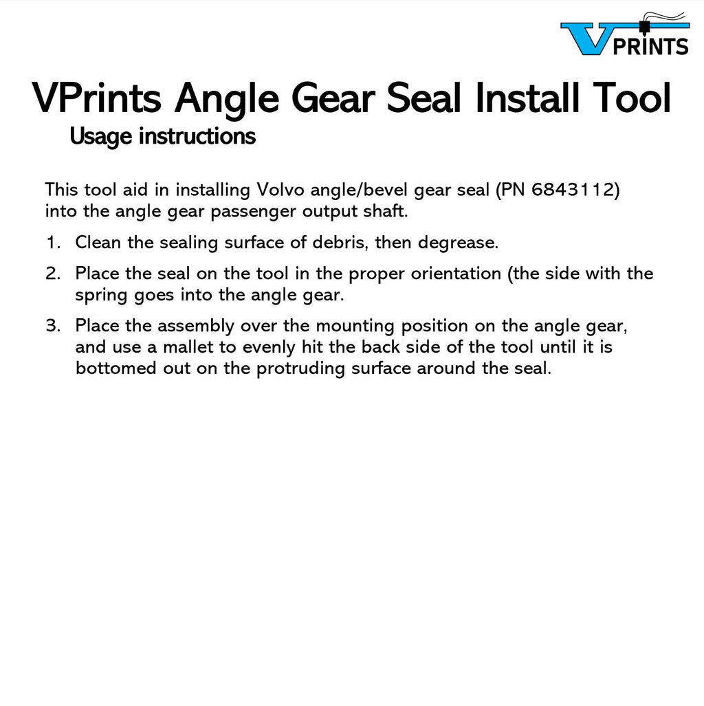 Volvo Whiteblock Angle Gear Seal Install Tool