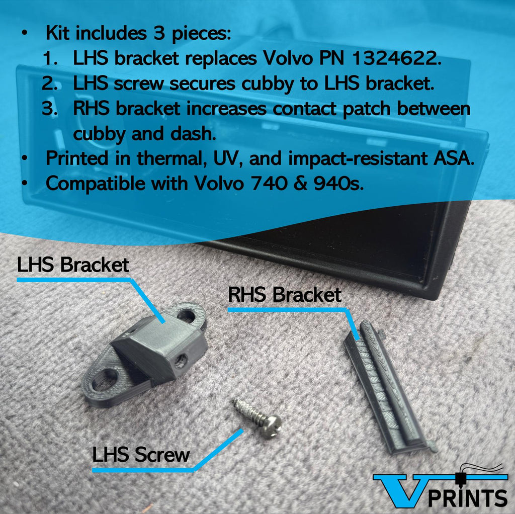 Volvo 740 & 940 Dash Cubby Repair Kit