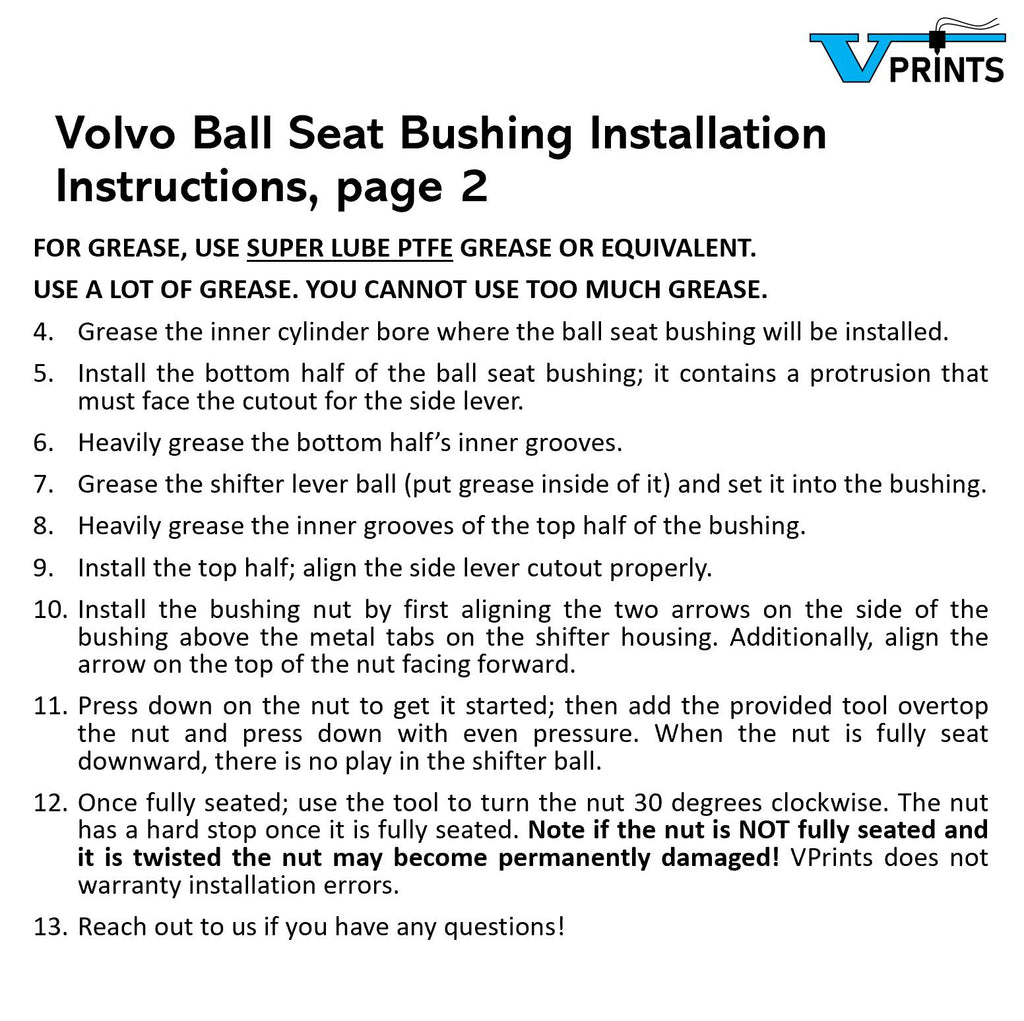 Volvo Early P80 Shifter Bushings Precision Upgrade Kit