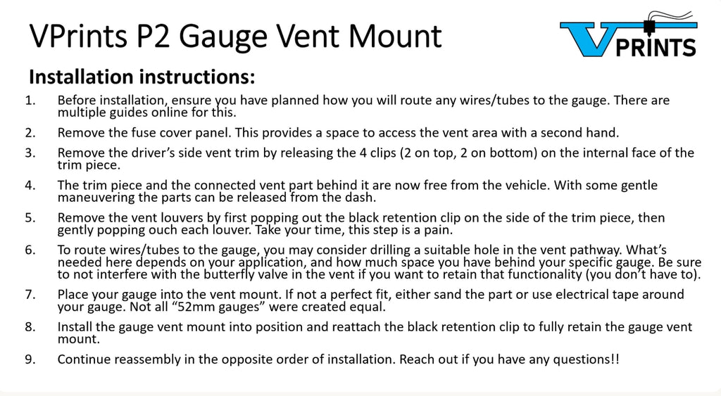 Volvo P2 Gauge Vent Mount (Digital Only)
